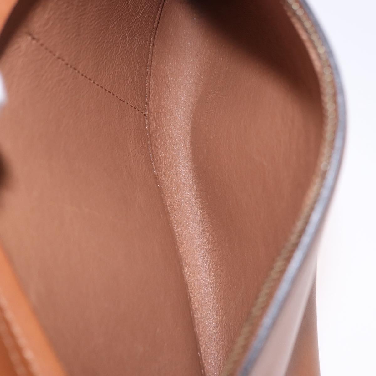 CELINE Trapeze Hand Bag Leather 2way Brown Gold Tone Auth 192822A
