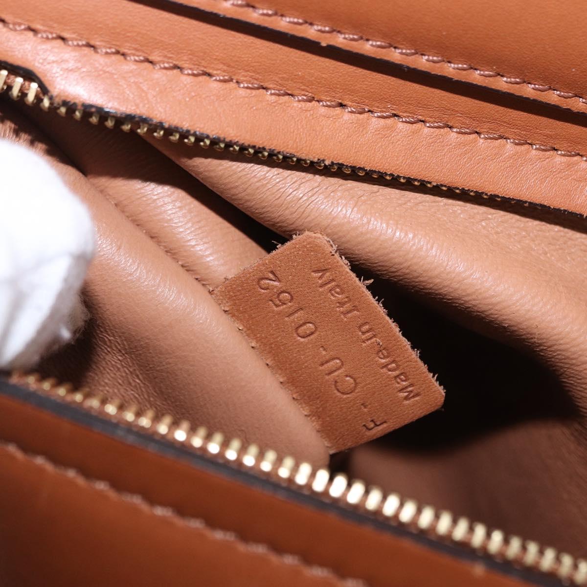 CELINE Trapeze Hand Bag Leather 2way Brown Gold Tone Auth 192822A