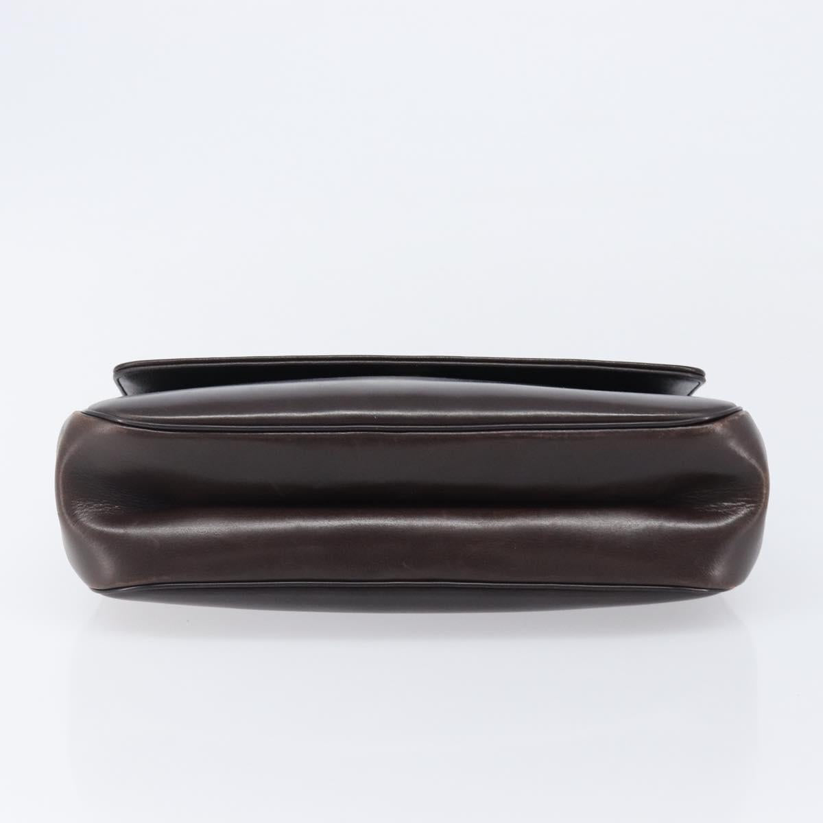 Christian Dior Hand Bag Calf Skin 2way Brown Gold Tone Auth 192824A