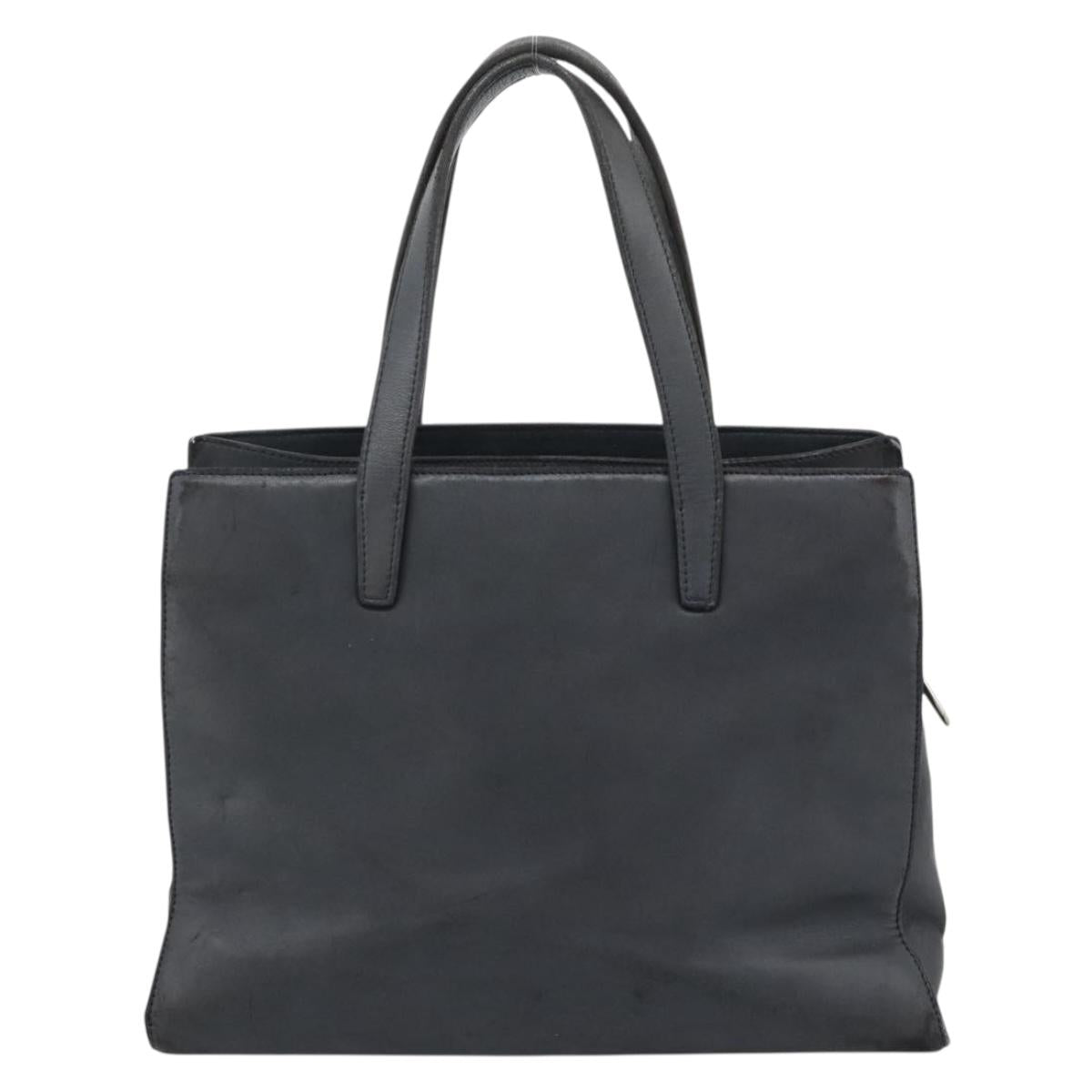 LOEWE Hand Bag Leather Gray Silver Auth 192826A