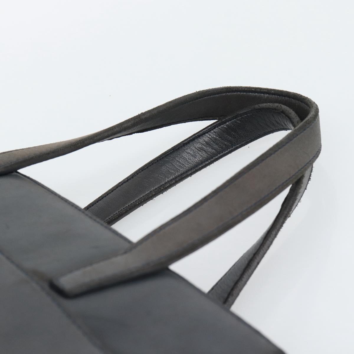 LOEWE Hand Bag Leather Gray Silver Auth 192826A