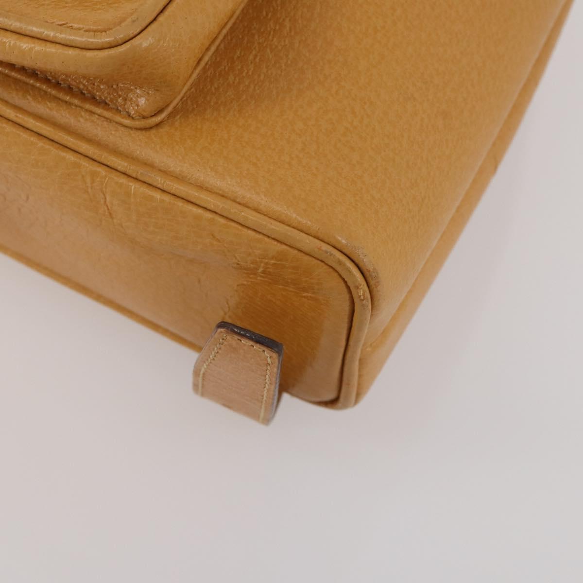 GUCCI Bamboo Backpack Leather Beige Gold Tone Auth 192827A