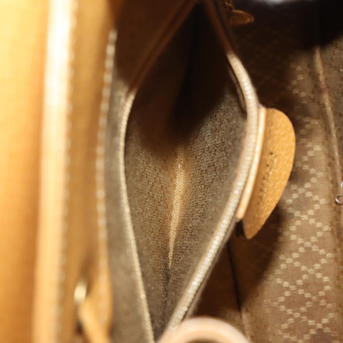 GUCCI Bamboo Backpack Leather Beige Gold Tone Auth 192827A