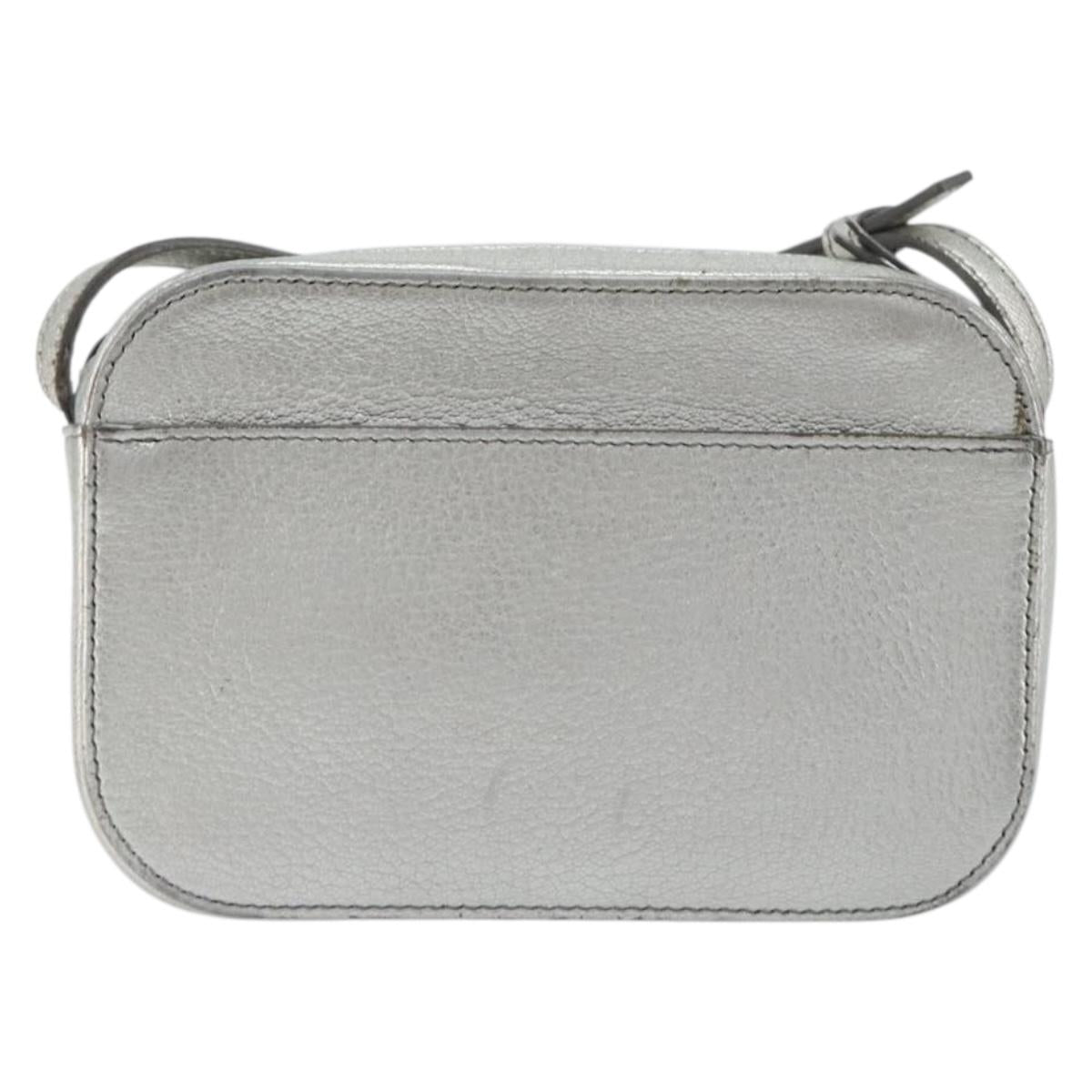 BALENCIAGA Everyday Shoulder Bag Leather Silver 552372 Auth 192828A