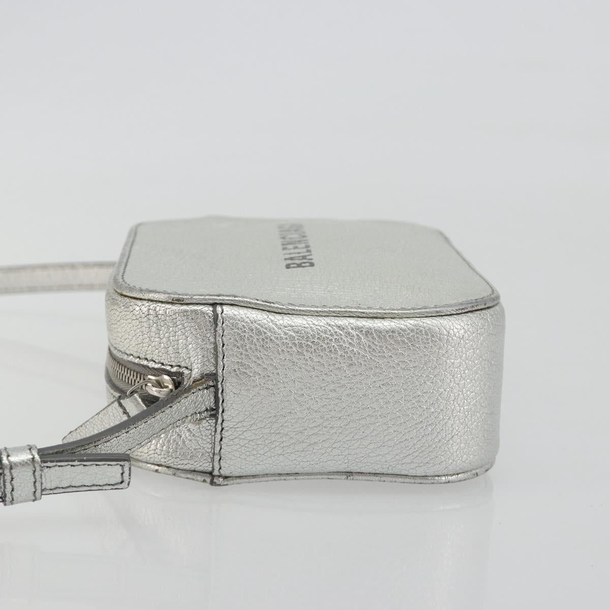 BALENCIAGA Everyday Shoulder Bag Leather Silver 552372 Auth 192828A