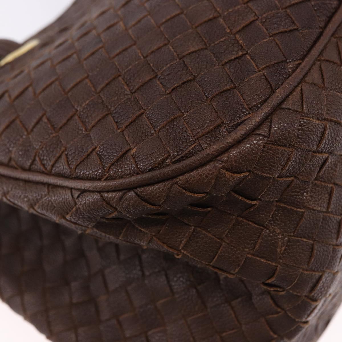 BOTTEGA VENETA INTRECCIATO Hand Bag Leather Brown Gold Tone Auth 192829A