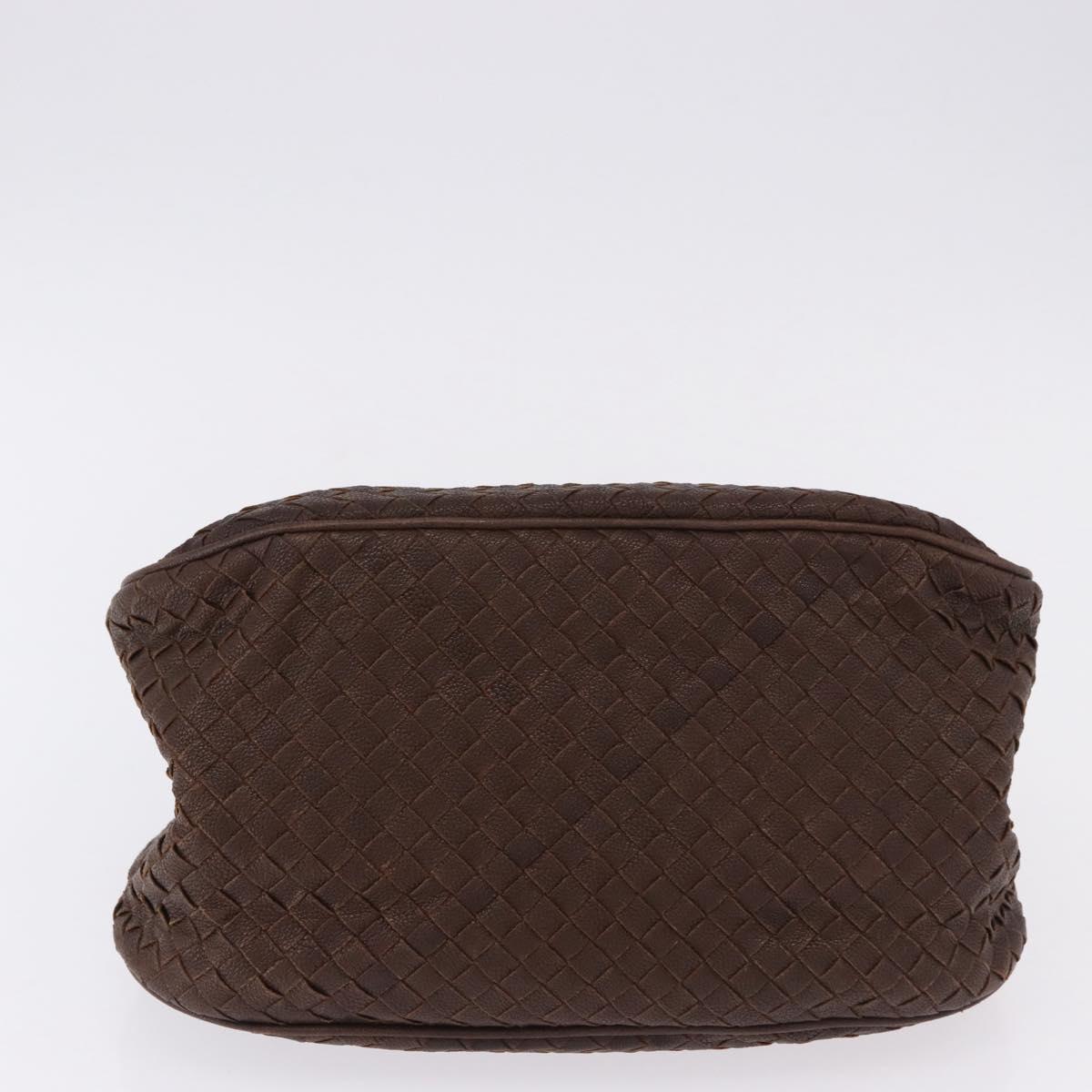 BOTTEGA VENETA INTRECCIATO Hand Bag Leather Brown Gold Tone Auth 192829A