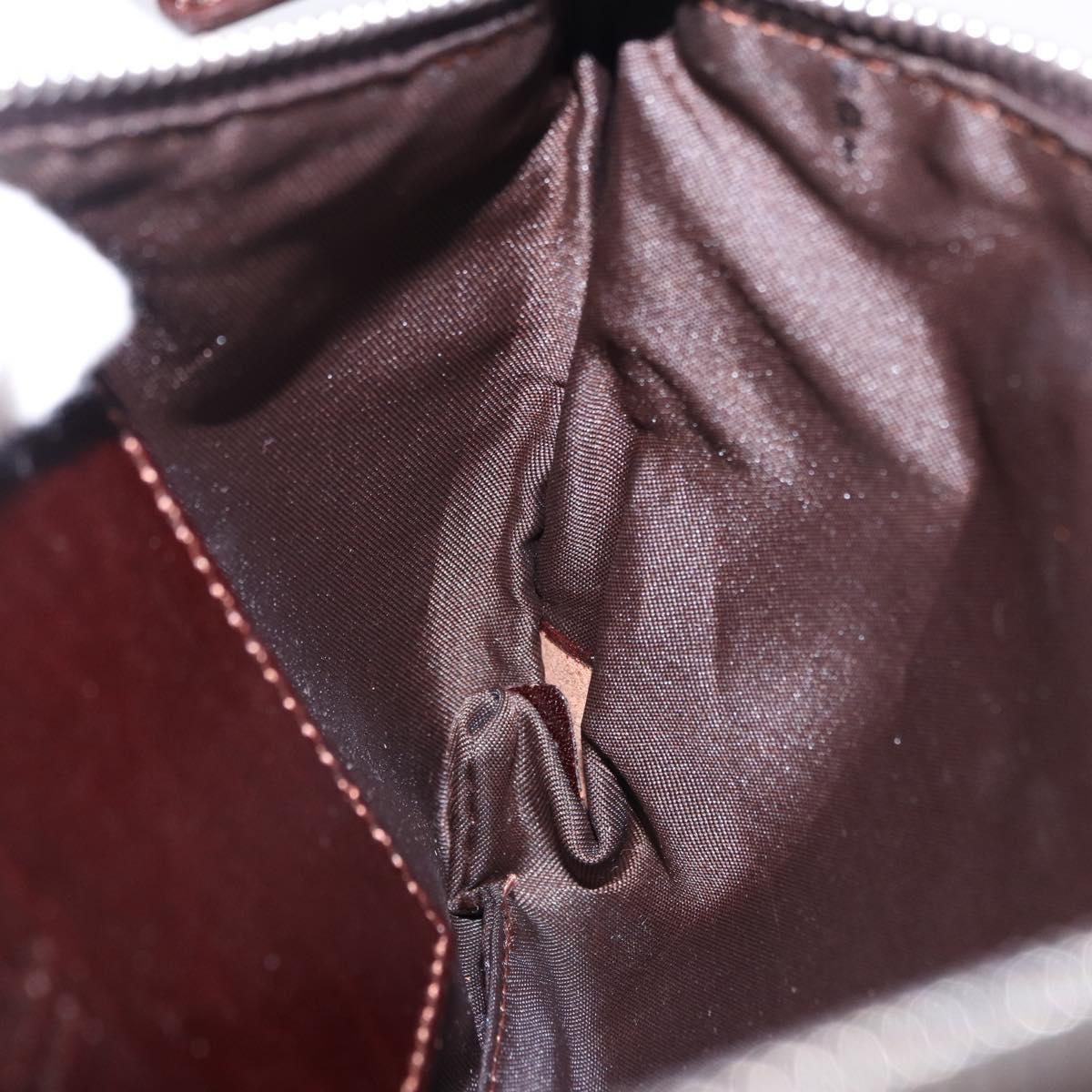 FENDI Zucca Canvas Shoulder Bag Brown Silver Auth 192834A