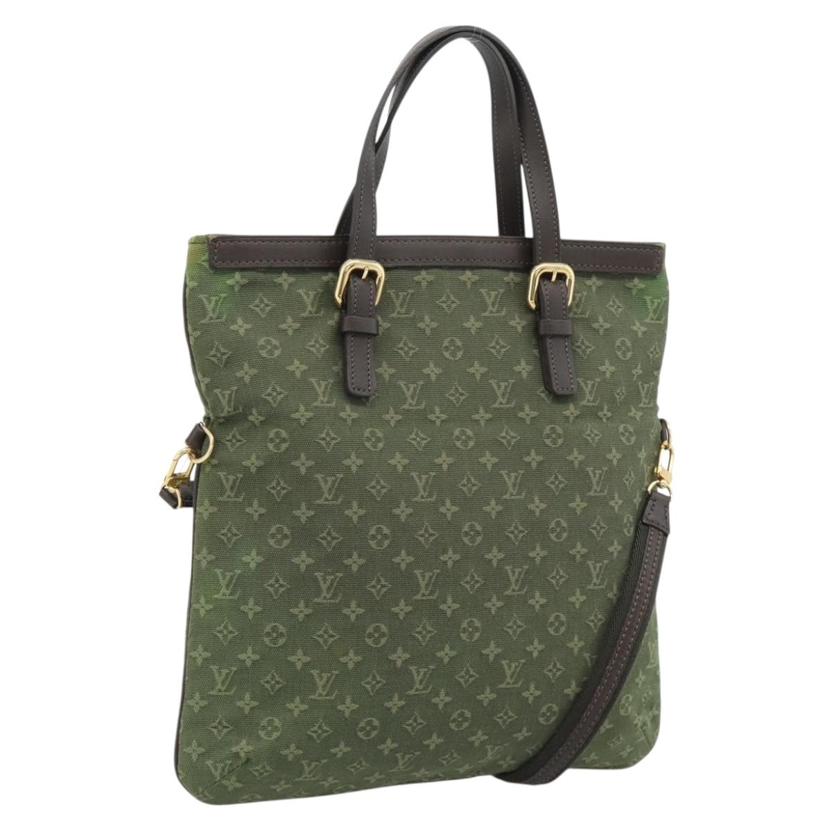 LOUIS VUITTON Monogram Mini Franoise Bag 2way TST Khaki M92422 LV Auth 192835A