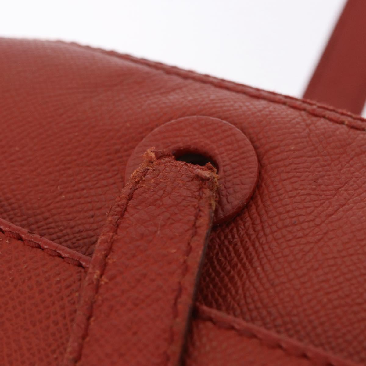 CHANEL Tote Bag Leather Orange Gold Tone CC Auth 192841