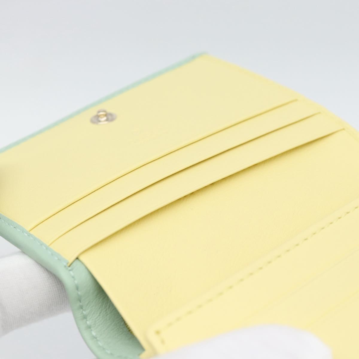 GUCCI Compact Wallet Bifold Wallet Leather Green 790055 Auth 192845M