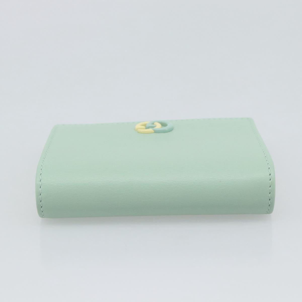 GUCCI Compact Wallet Bifold Wallet Leather Green 790055 Auth 192845M