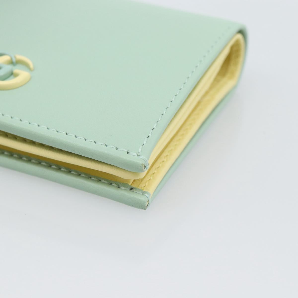 GUCCI Compact Wallet Bifold Wallet Leather Green 790055 Auth 192845M