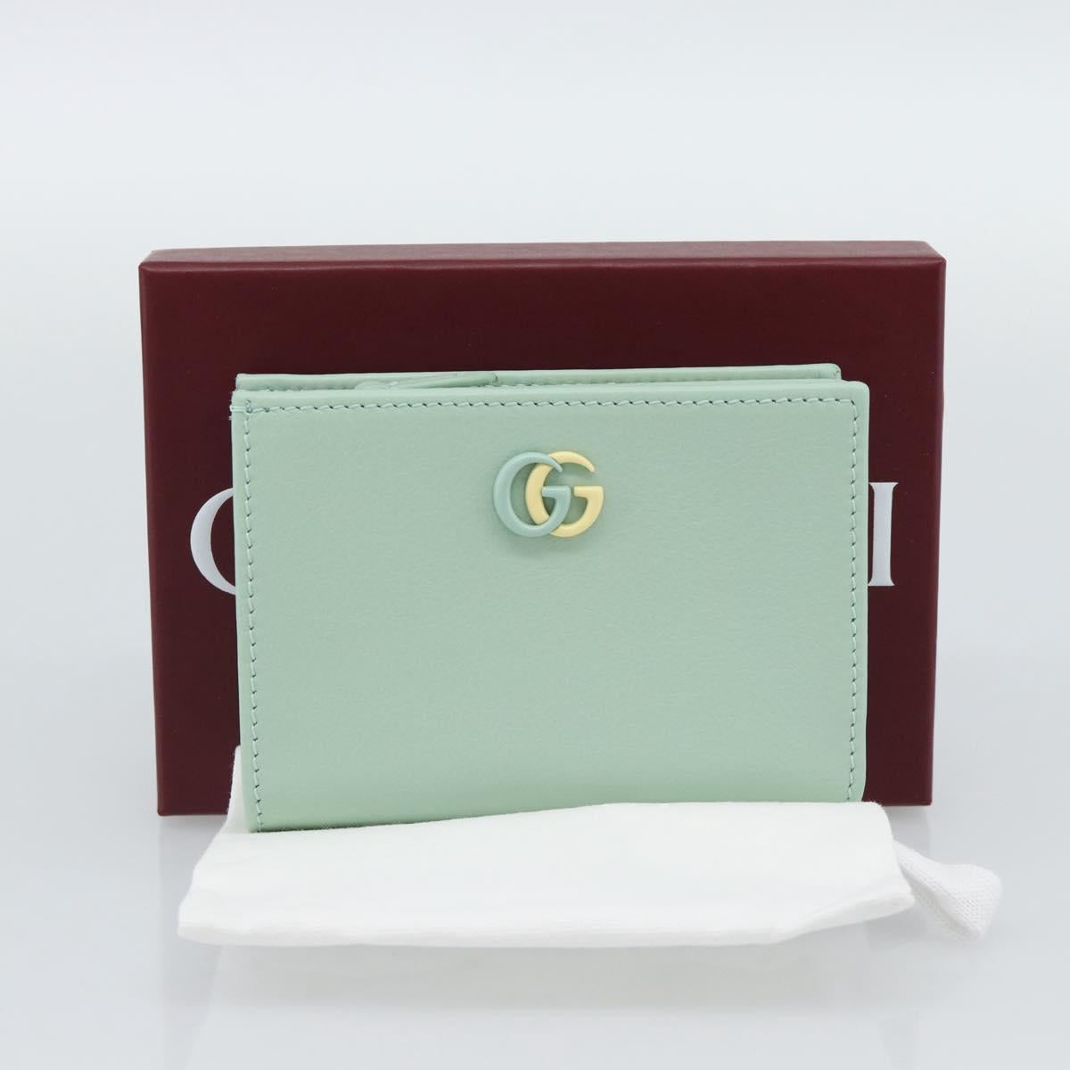 GUCCI Compact Wallet Bifold Wallet Leather Green 790063 Auth 192846M