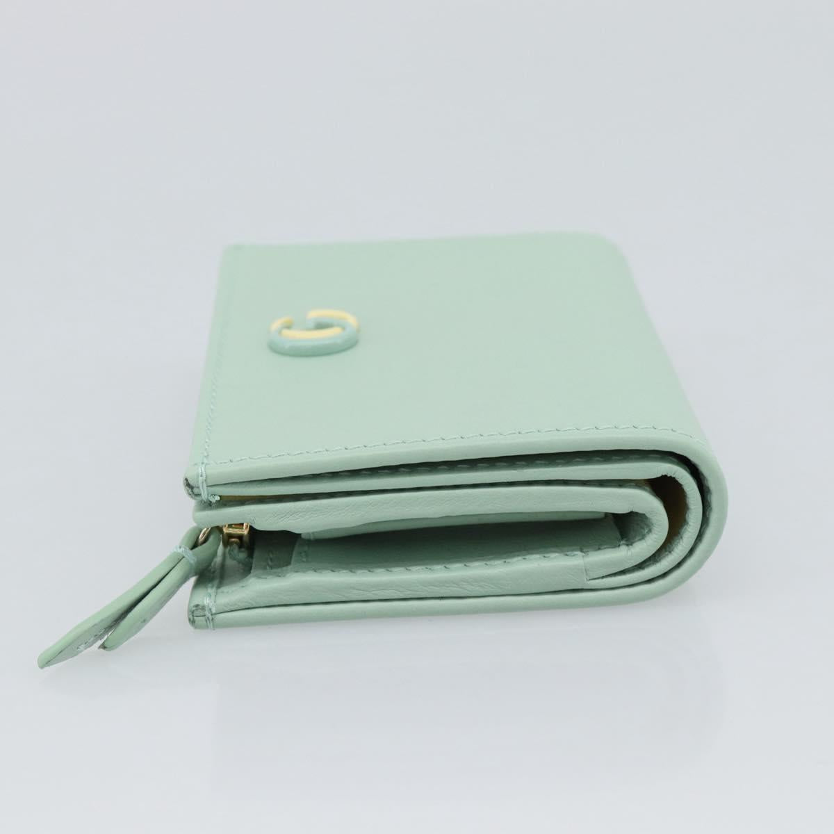 GUCCI Compact Wallet Bifold Wallet Leather Green 790063 Auth 192846M