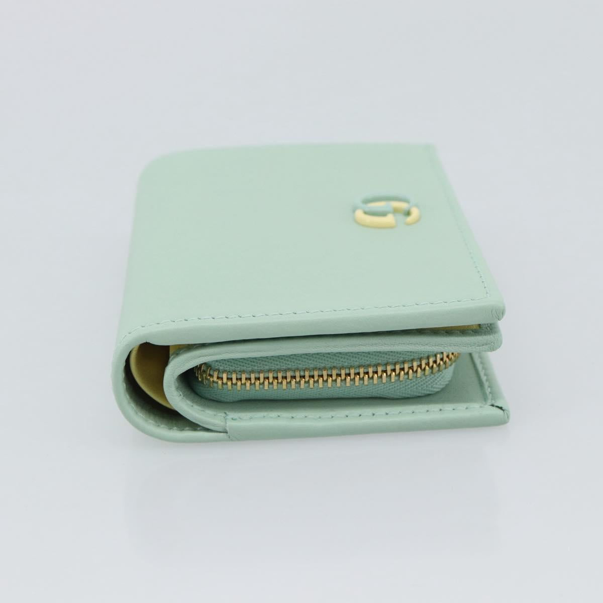 GUCCI Compact Wallet Bifold Wallet Leather Green 790063 Auth 192846M