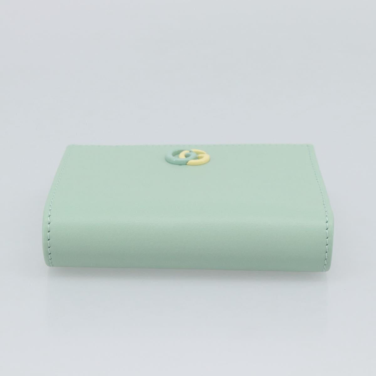 GUCCI Compact Wallet Bifold Wallet Leather Green 790063 Auth 192846M