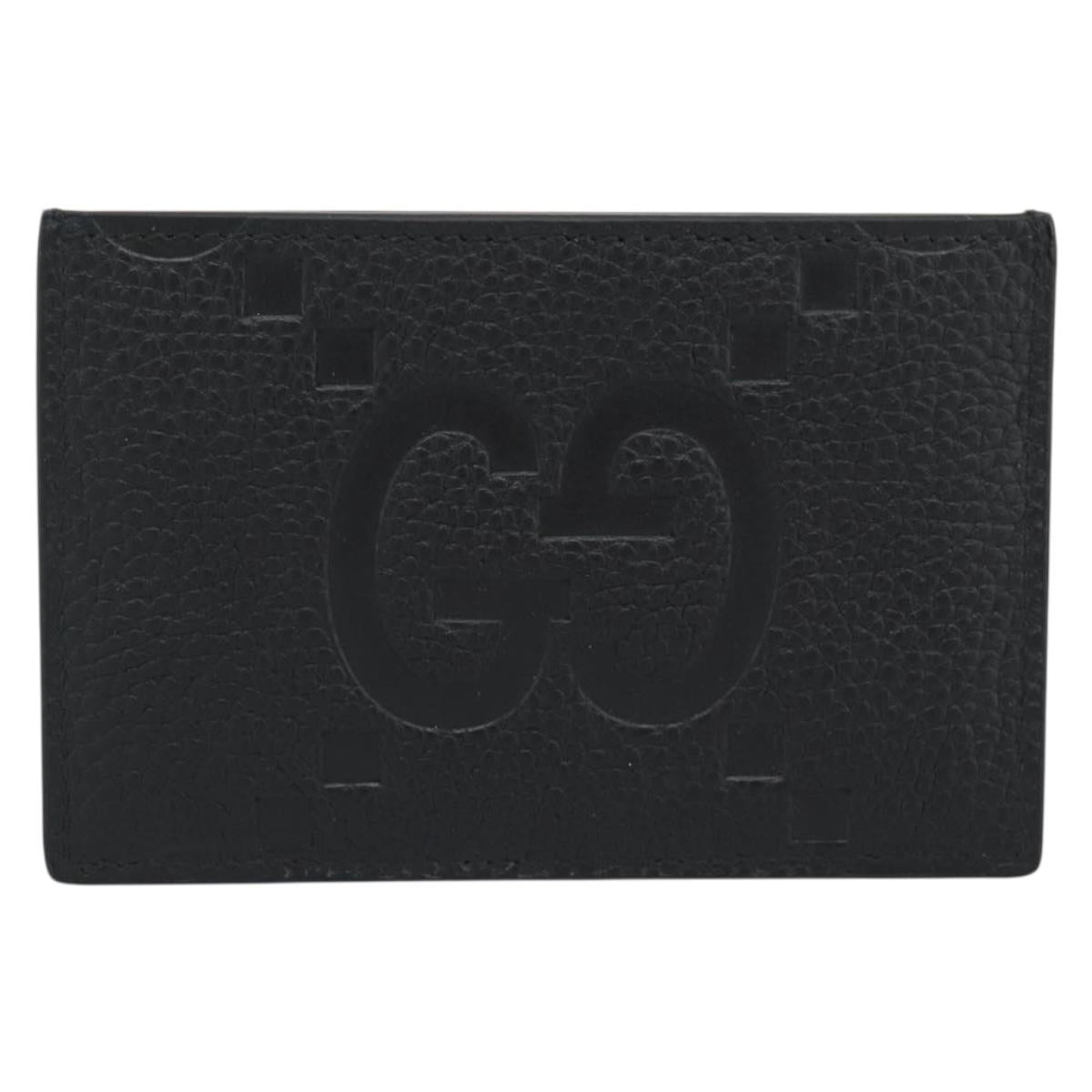 GUCCI GuccissimaGG Card Case Black 812681 Auth 192847M