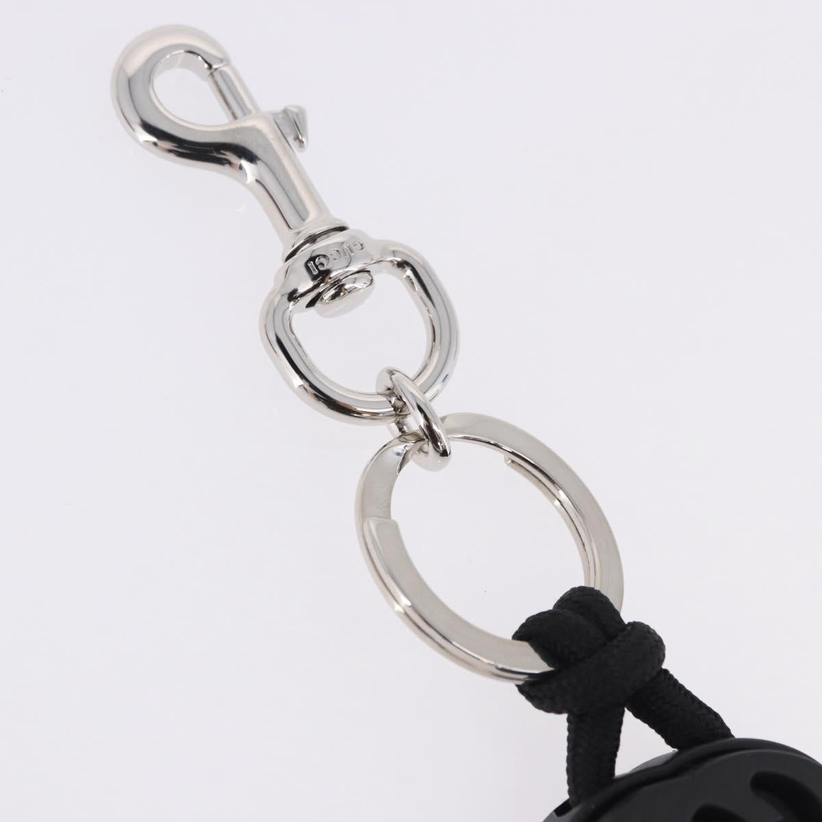 GUCCI Key Holder Metal Black Silver Auth 192848M