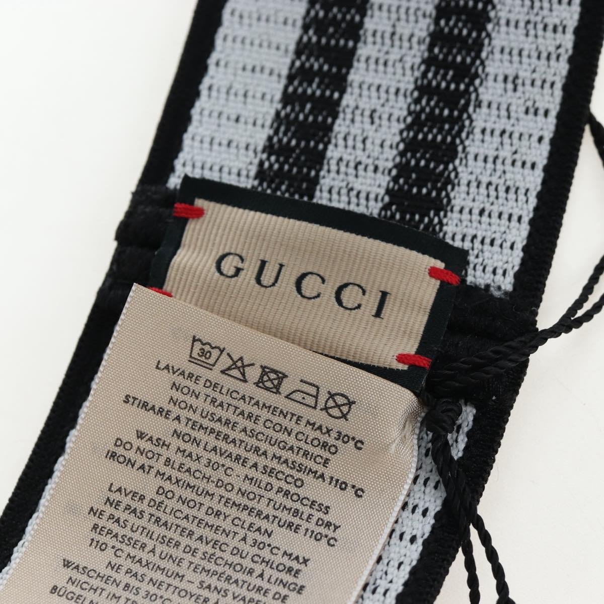 GUCCI Hair Band Polyester White Black Auth 192853M