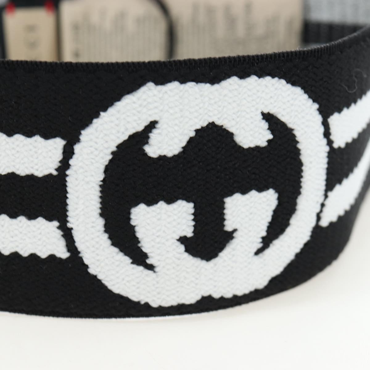 GUCCI Hair Band Polyester White Black Auth 192853M