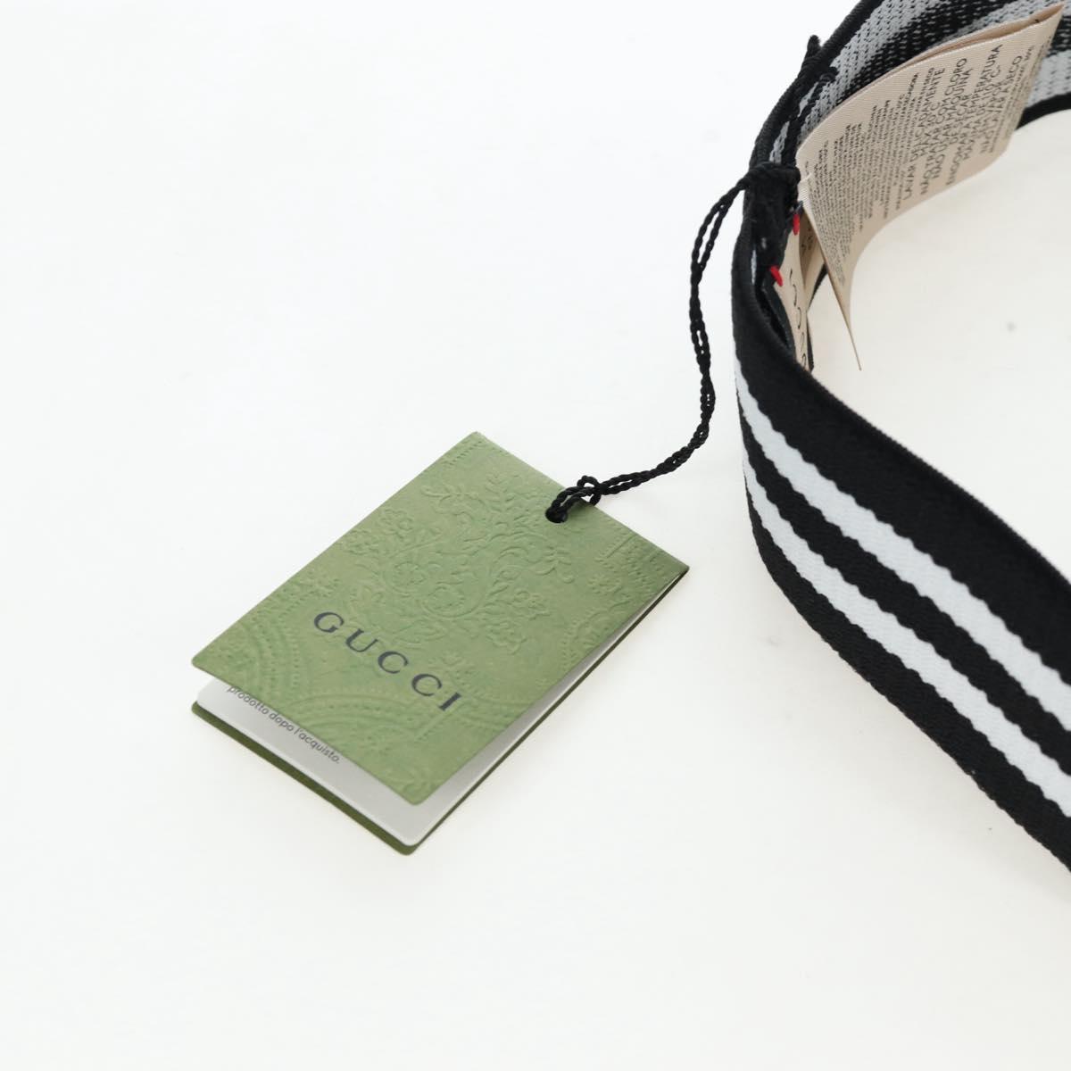 GUCCI Hair Band Polyester White Black Auth 192853M