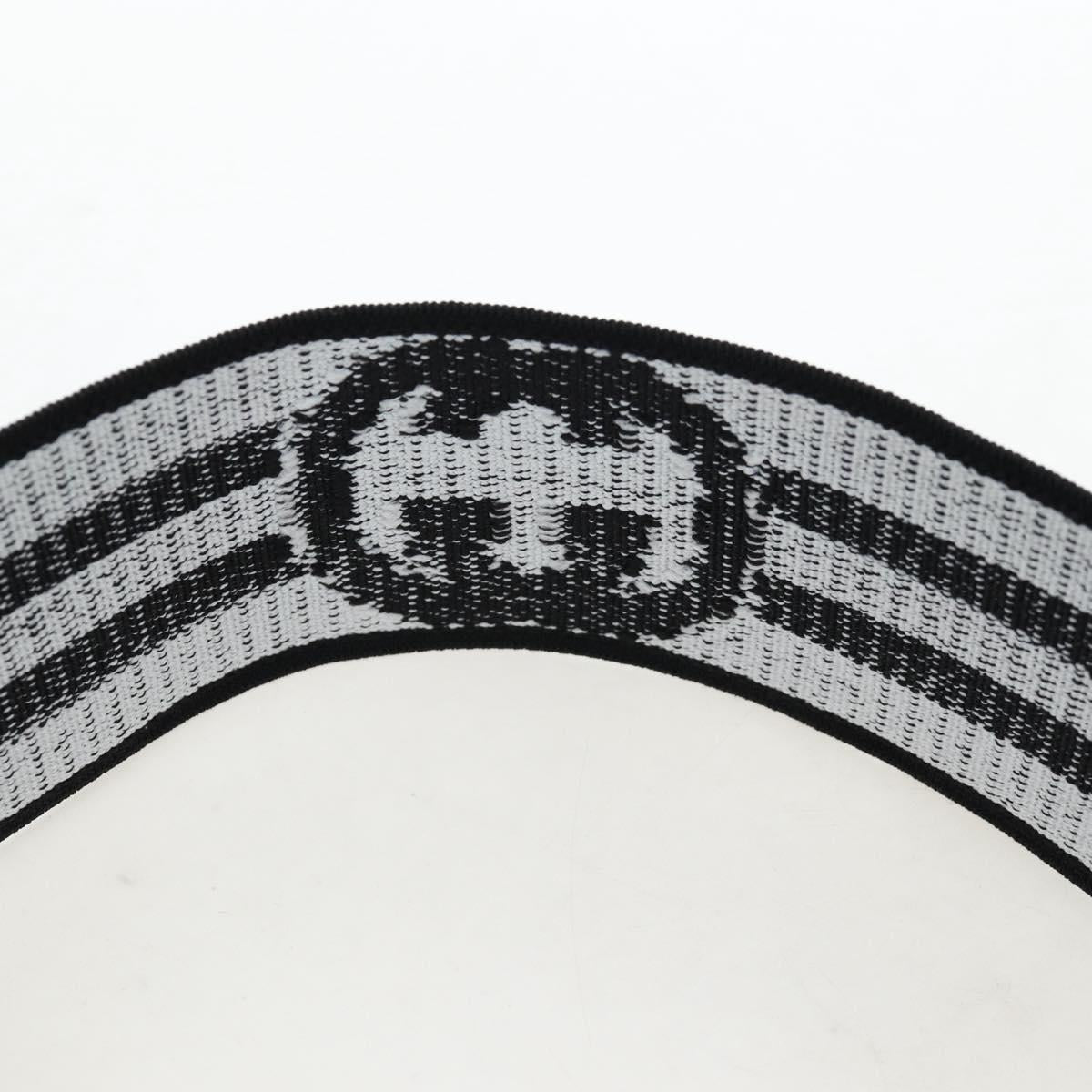 GUCCI Hair Band Polyester White Black Auth 192853M