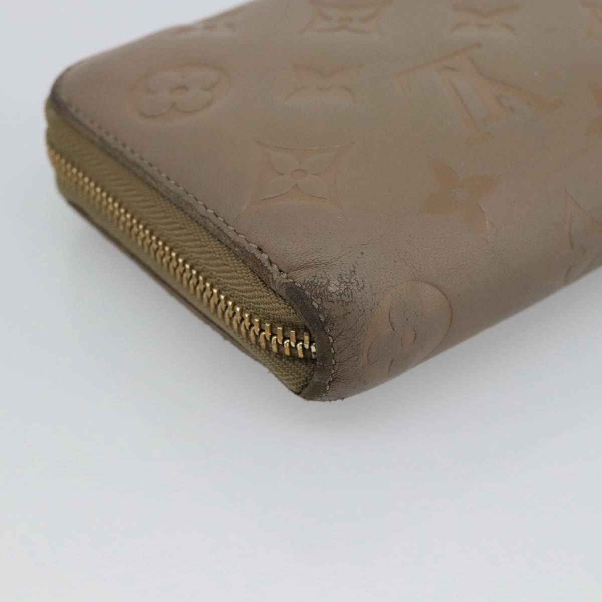 LOUIS VUITTON Monogram Emboss Zippy Wallet Long Wallet Beige M81511 Auth 192854