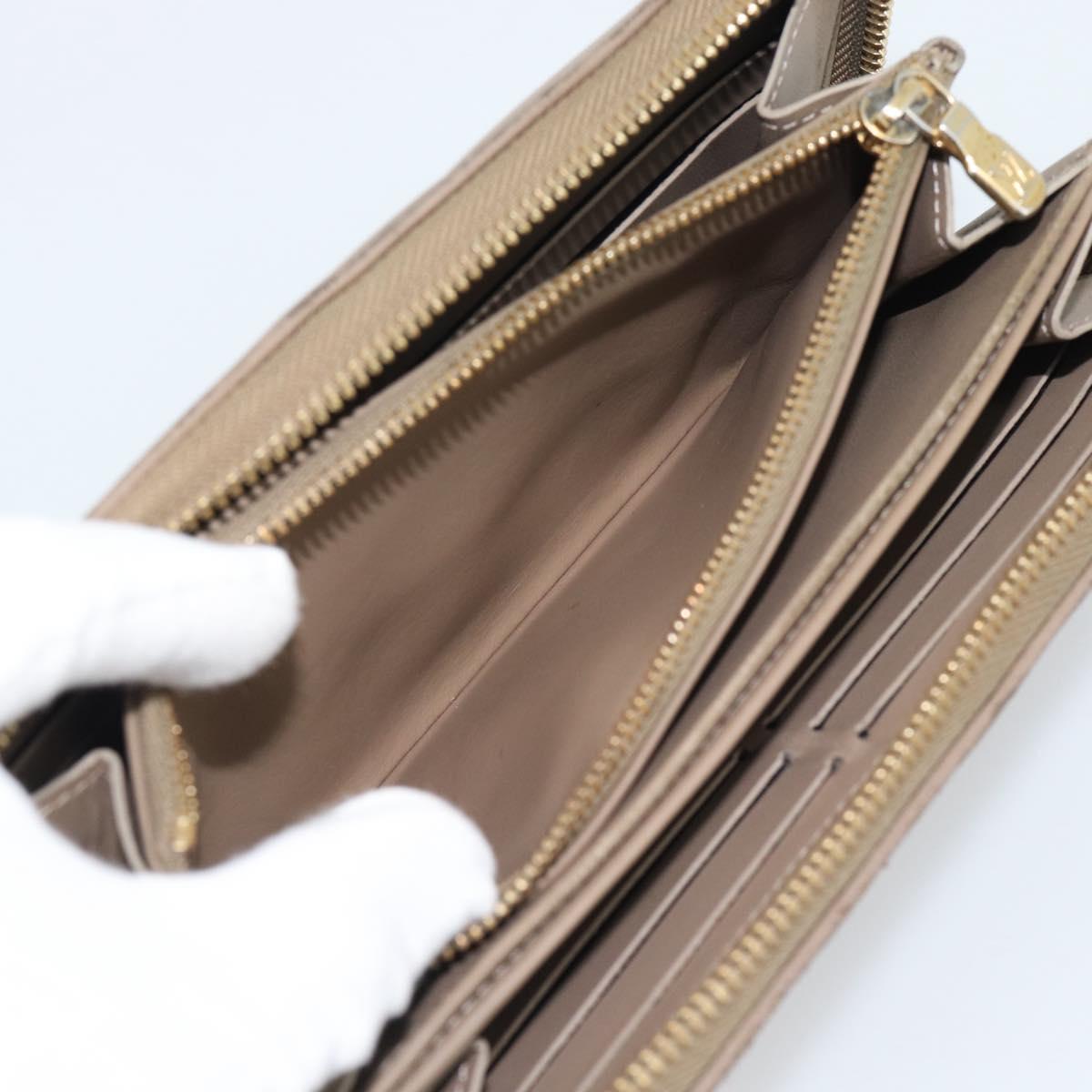 LOUIS VUITTON Monogram Emboss Zippy Wallet Long Wallet Beige M81511 Auth 192854