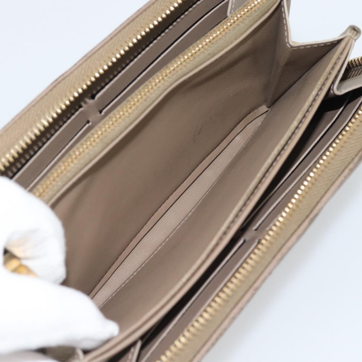 LOUIS VUITTON Monogram Emboss Zippy Wallet Long Wallet Beige M81511 Auth 192854