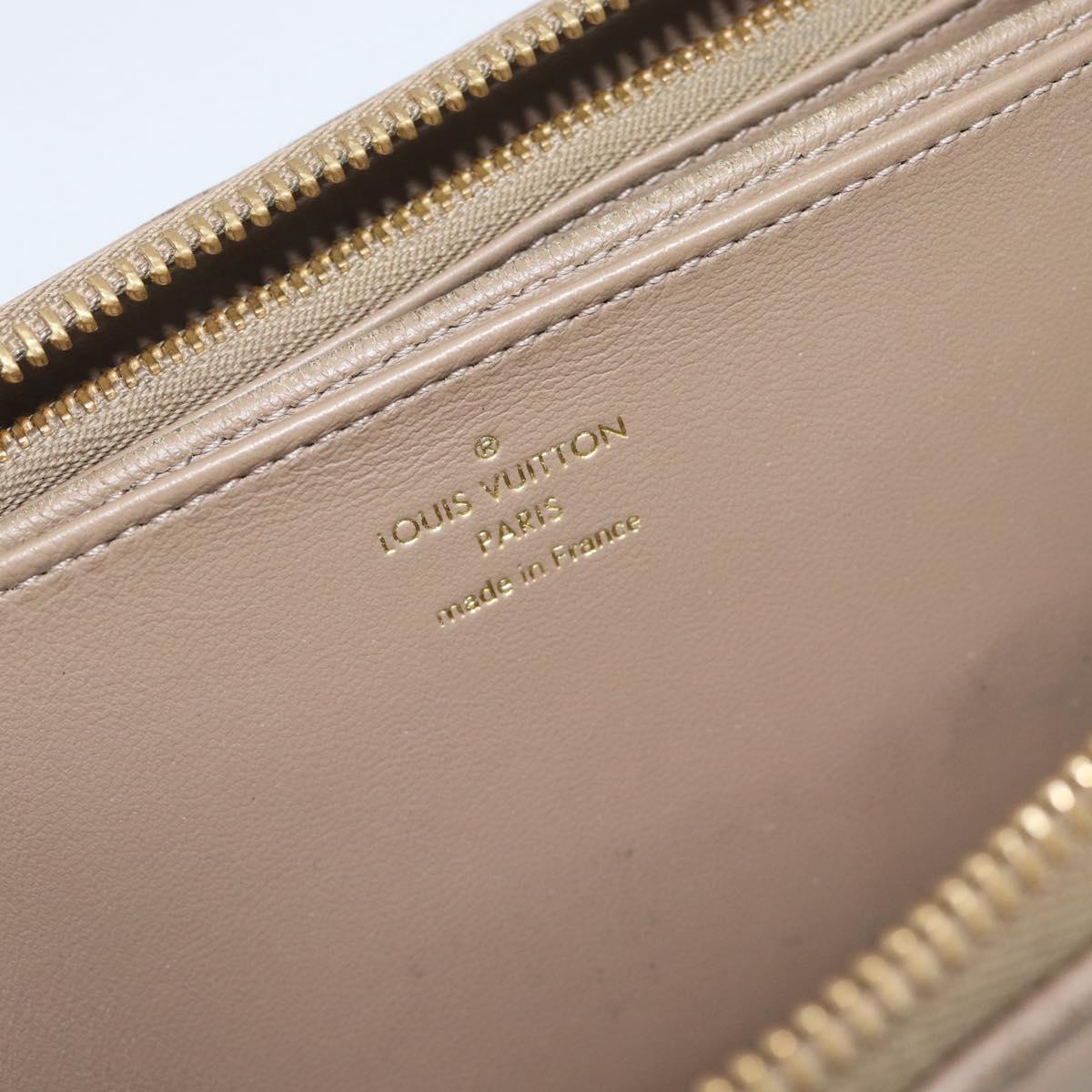 LOUIS VUITTON Monogram Emboss Zippy Wallet Long Wallet Beige M81511 Auth 192854