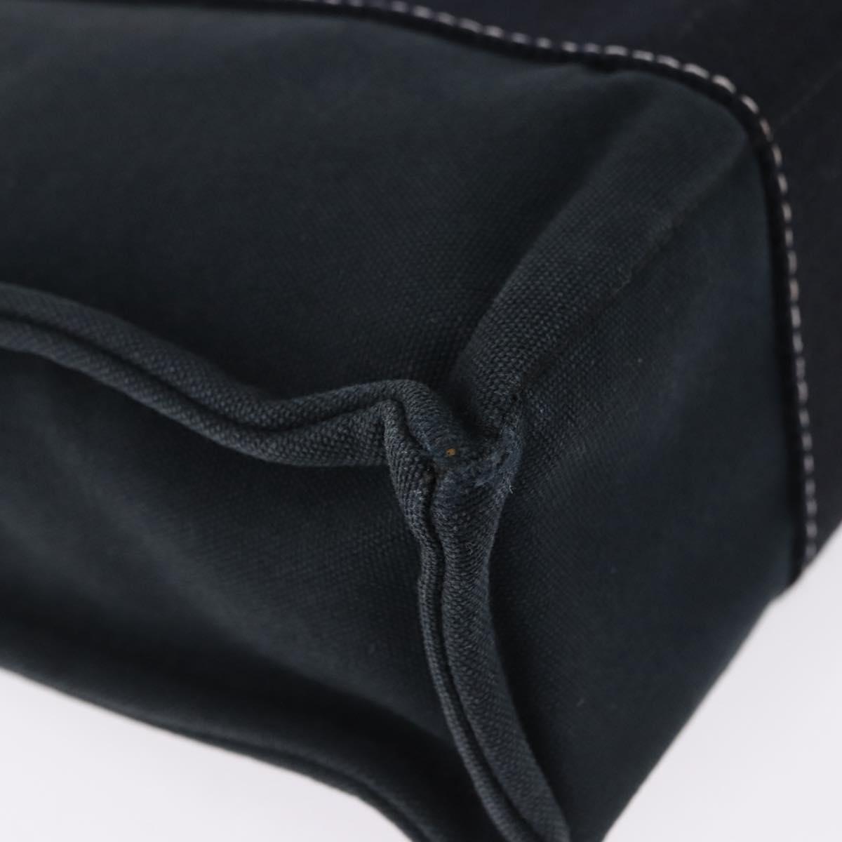 HERMES Fourre Tout PM Hand Bag Canvas Black Silver Auth 192872