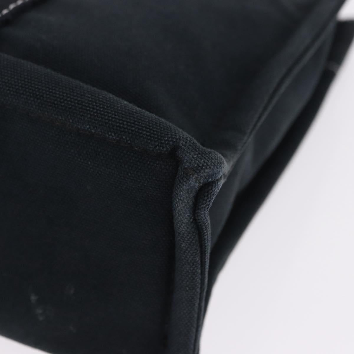 HERMES Fourre Tout PM Hand Bag Canvas Black Silver Auth 192872