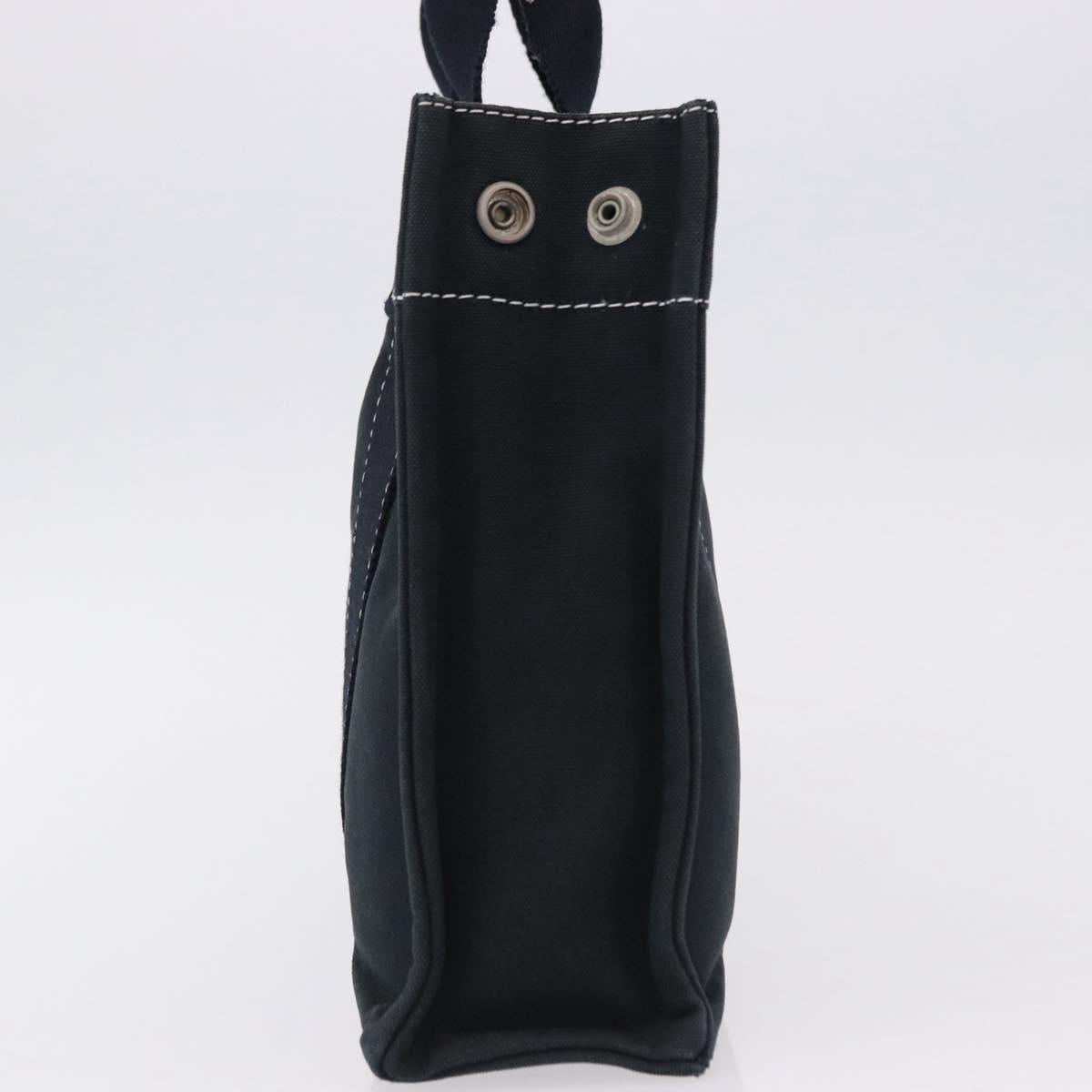 HERMES Fourre Tout PM Hand Bag Canvas Black Silver Auth 192872
