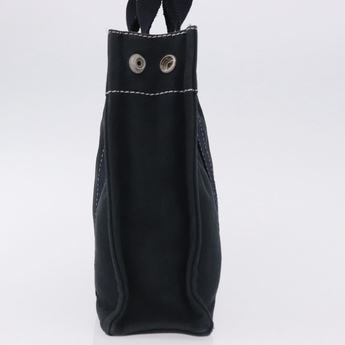 HERMES Fourre Tout PM Hand Bag Canvas Black Silver Auth 192872