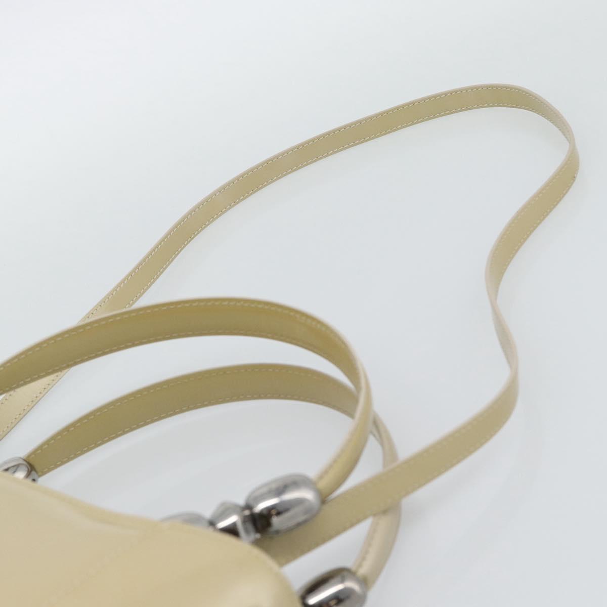 Christian Dior Maris Pearl Tote Bag Patent 2way Champagne Gold Auth 192876A