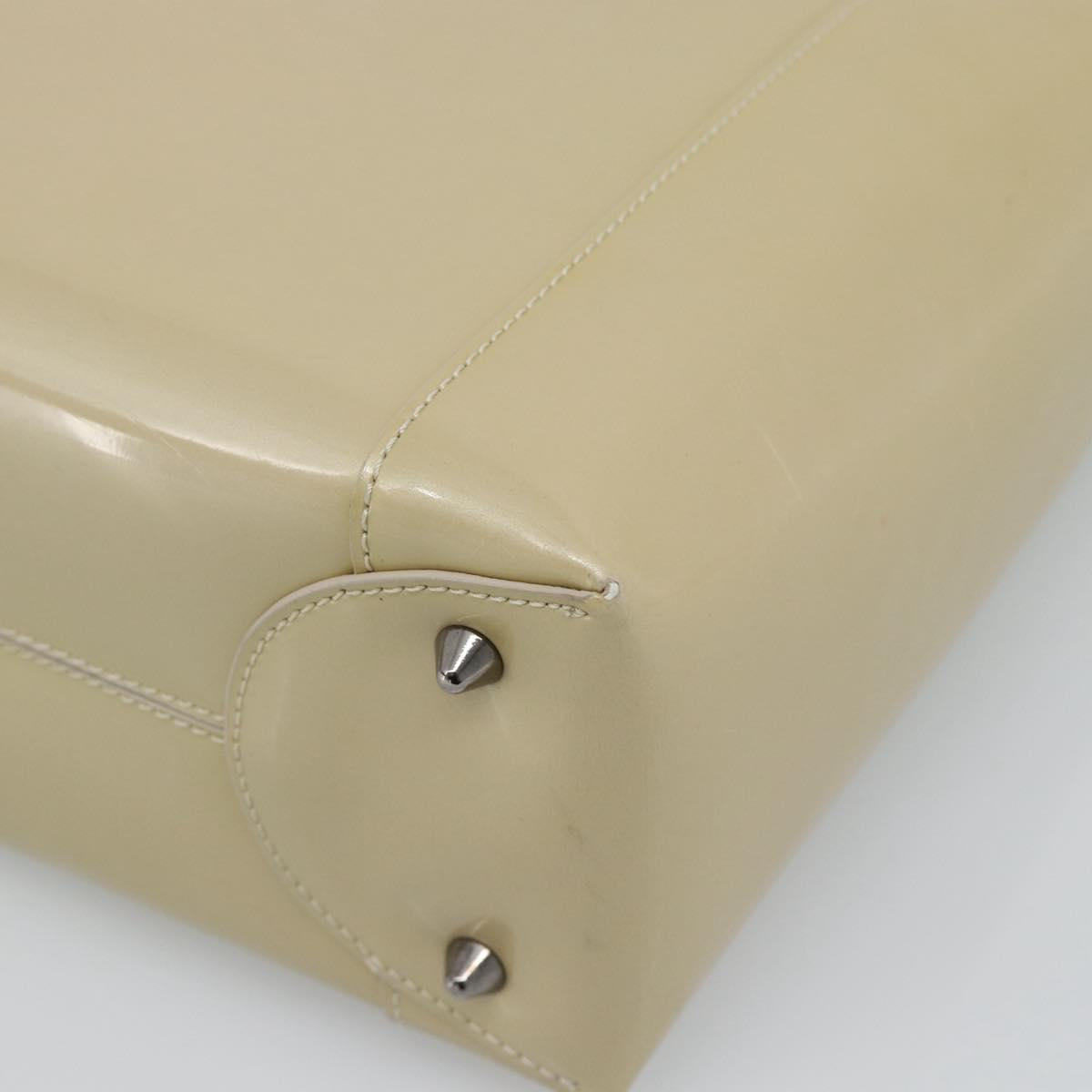 Christian Dior Maris Pearl Tote Bag Patent 2way Champagne Gold Auth 192876A