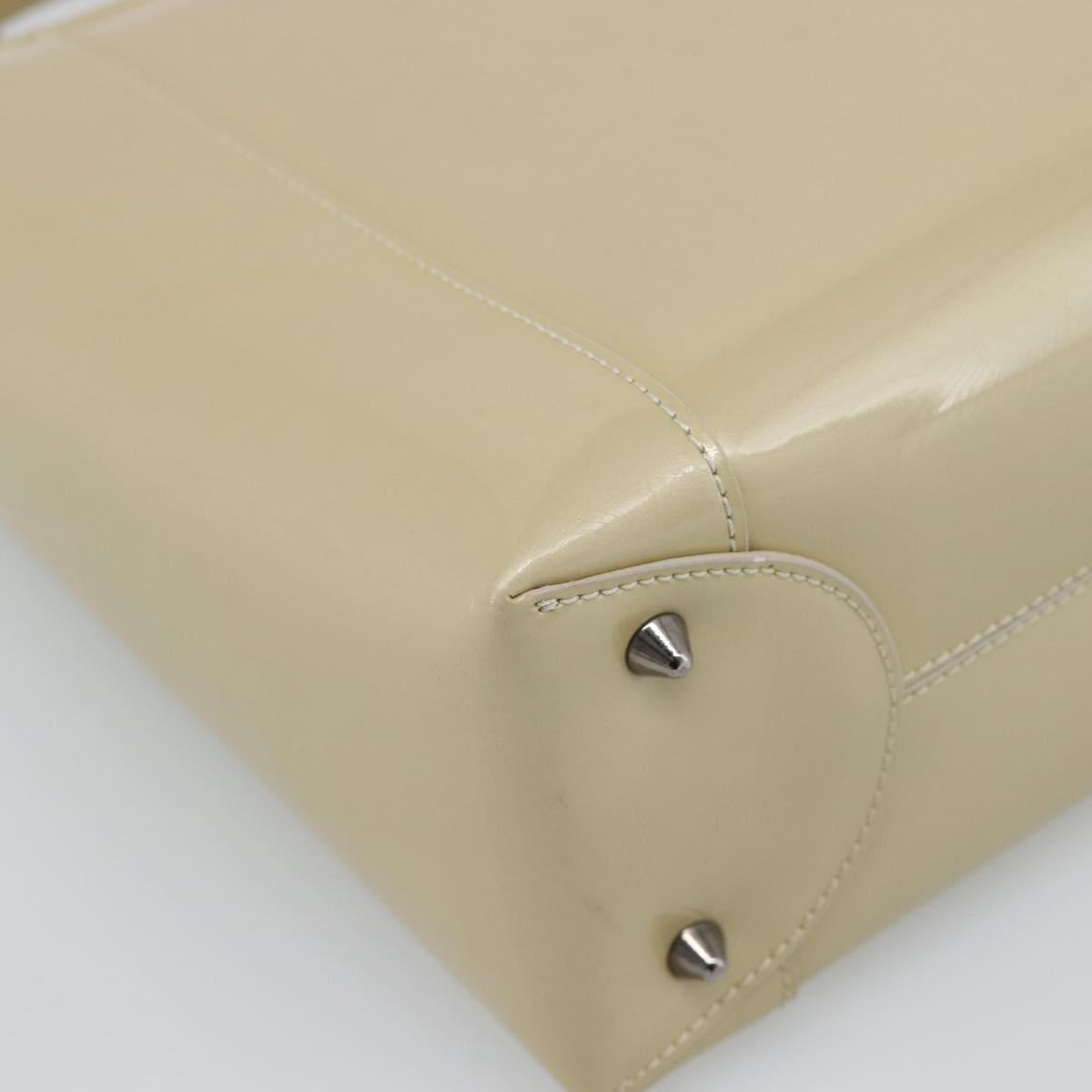 Christian Dior Maris Pearl Tote Bag Patent 2way Champagne Gold Auth 192876A
