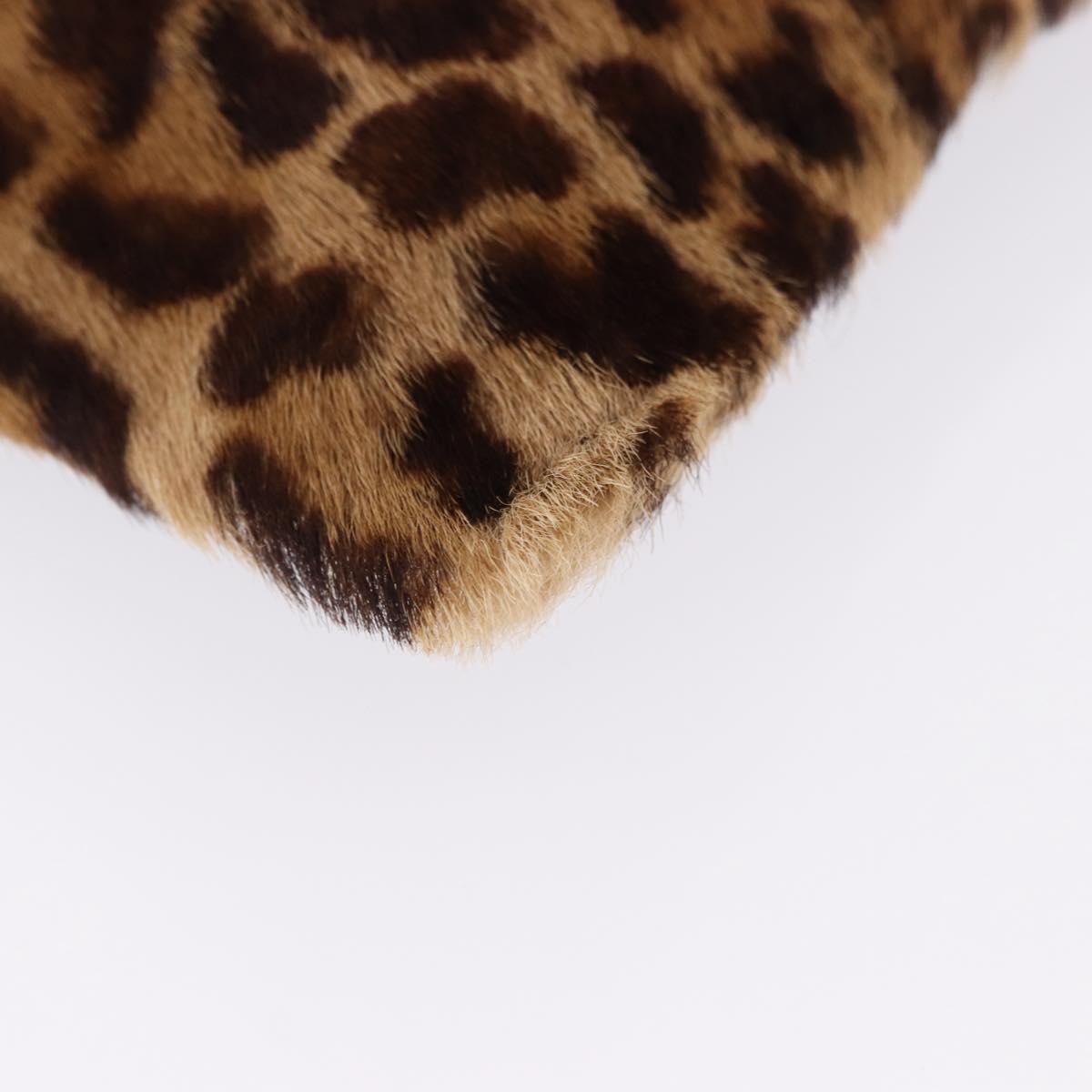 LOEWE Hand Bag Harako leather Black Leopard Auth 192879A