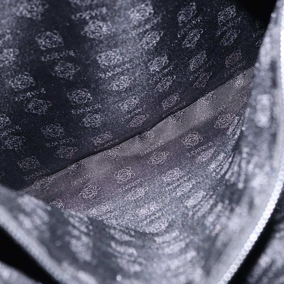 LOEWE Hand Bag Harako leather Black Leopard Auth 192879A