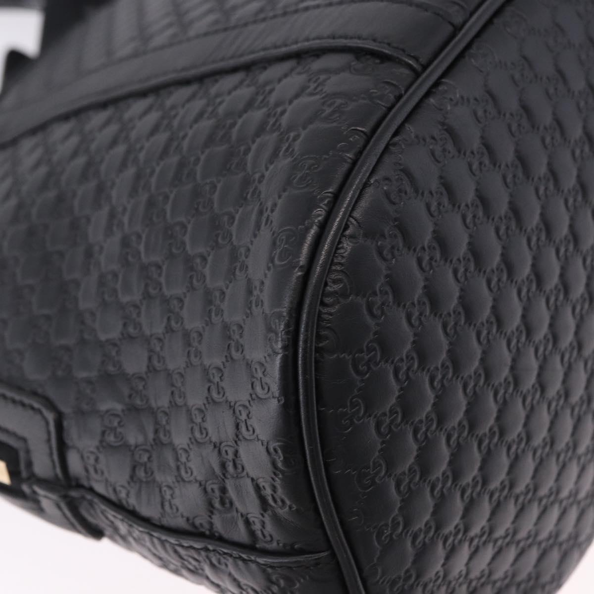 GUCCI Micro GG Canvas Guccissima Bag Leather 2way Outlet Black Auth 192880V
