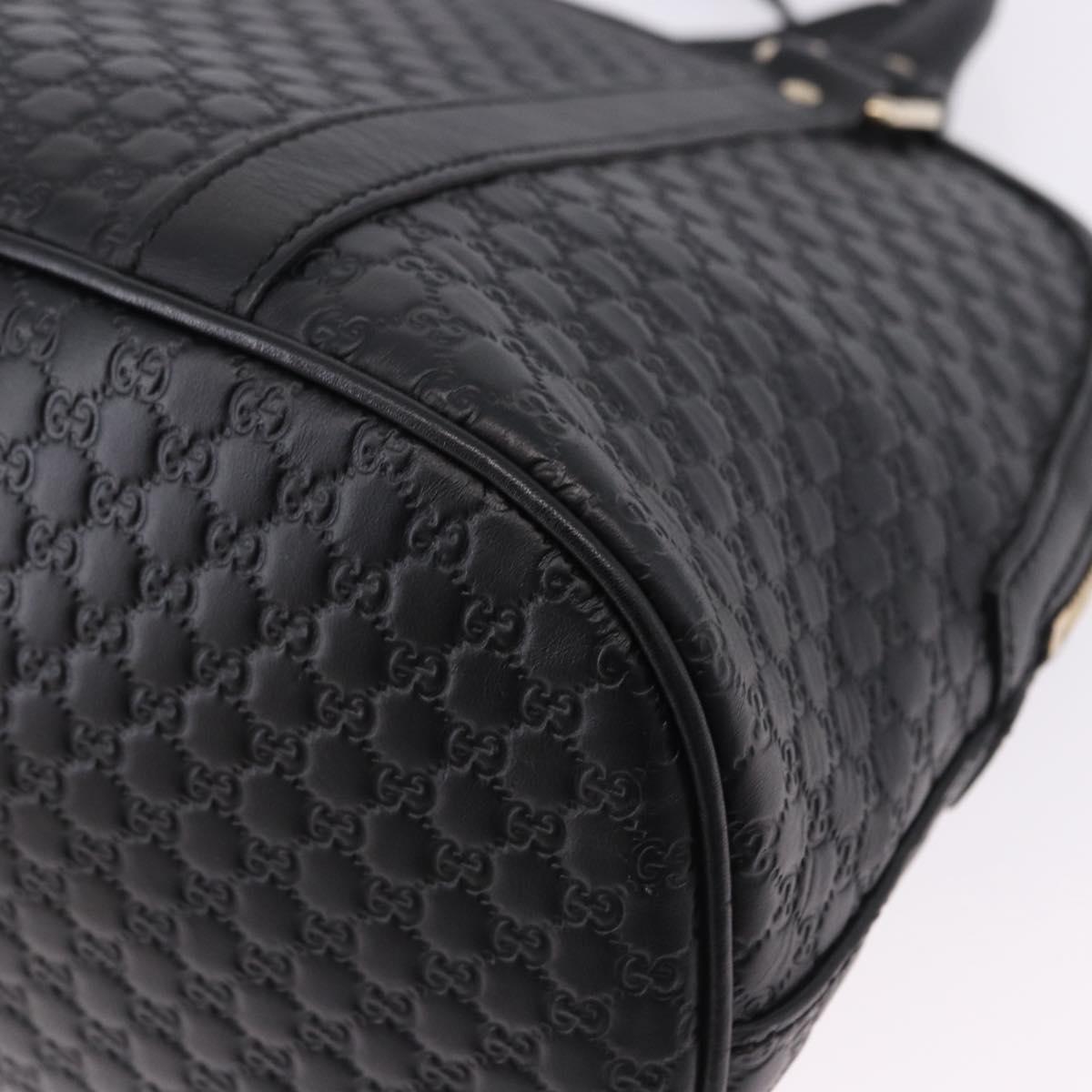 GUCCI Micro GG Canvas Guccissima Bag Leather 2way Outlet Black Auth 192880V