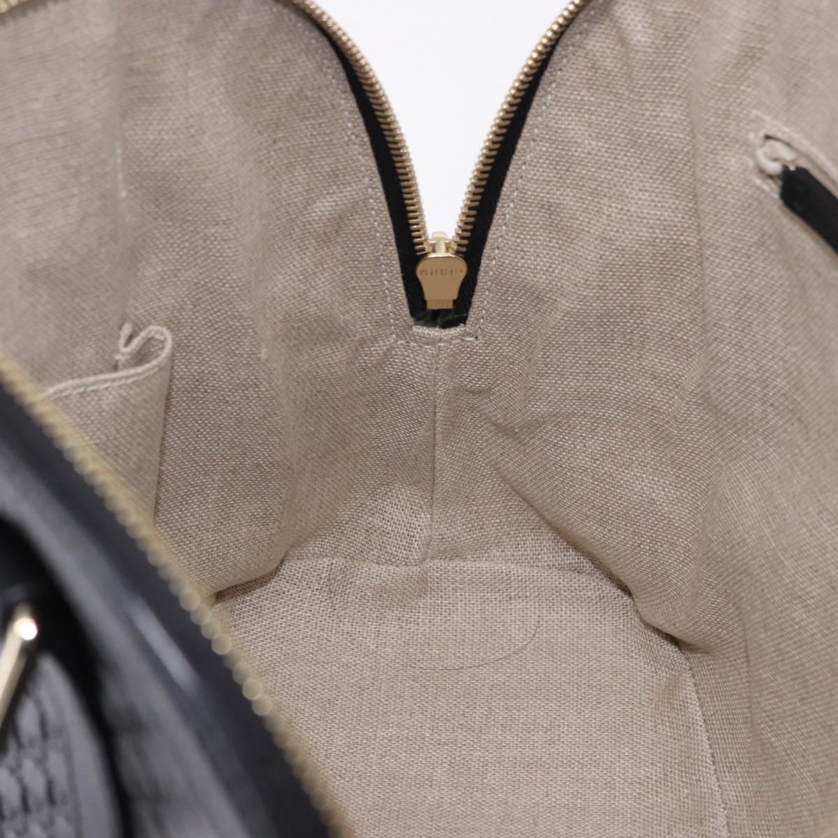 GUCCI Micro GG Canvas Guccissima Bag Leather 2way Outlet Black Auth 192880V