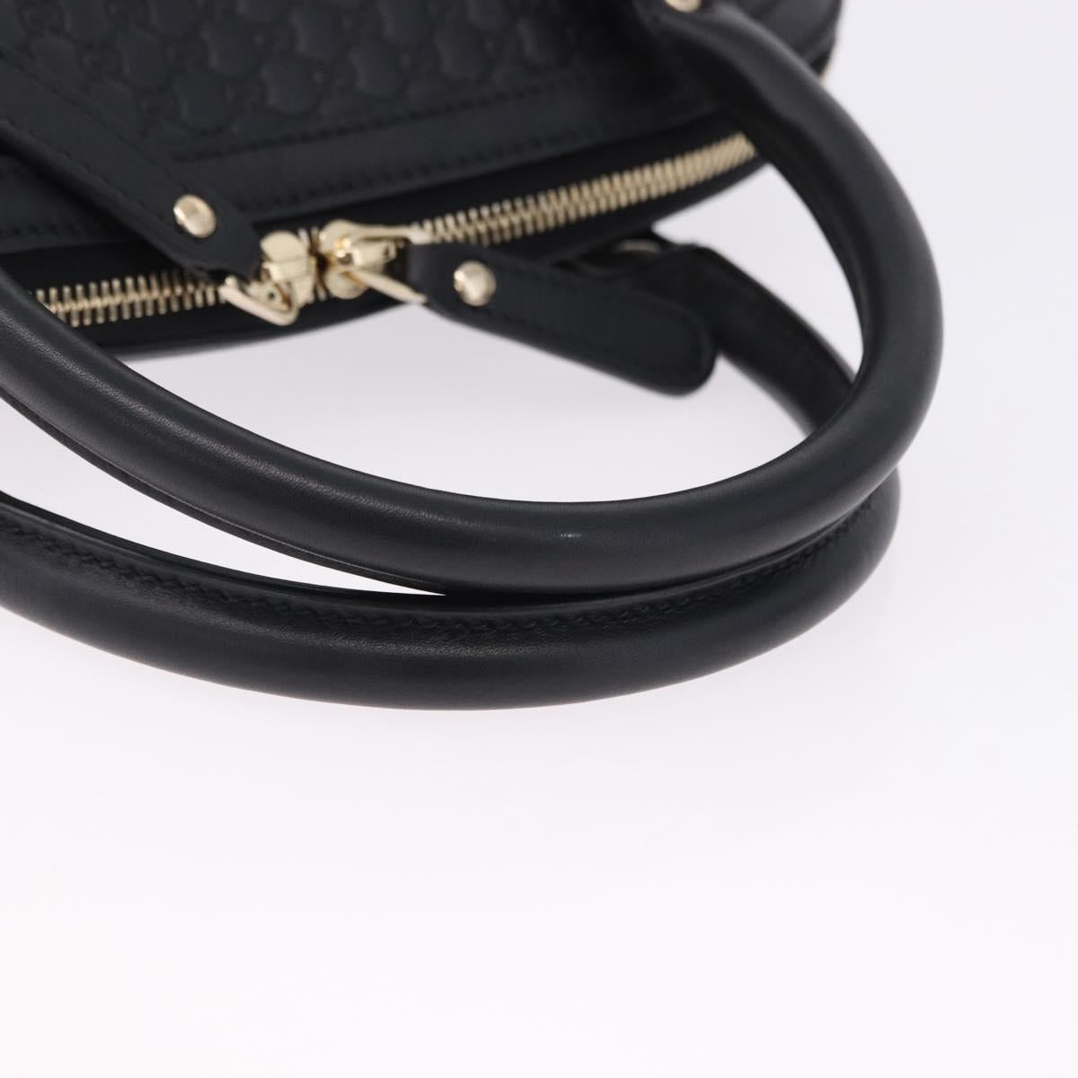 GUCCI Micro GG Canvas Guccissima Bag Leather 2way Outlet Black Auth 192880V
