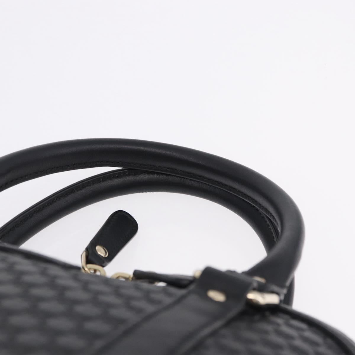 GUCCI Micro GG Canvas Guccissima Bag Leather 2way Outlet Black Auth 192880V