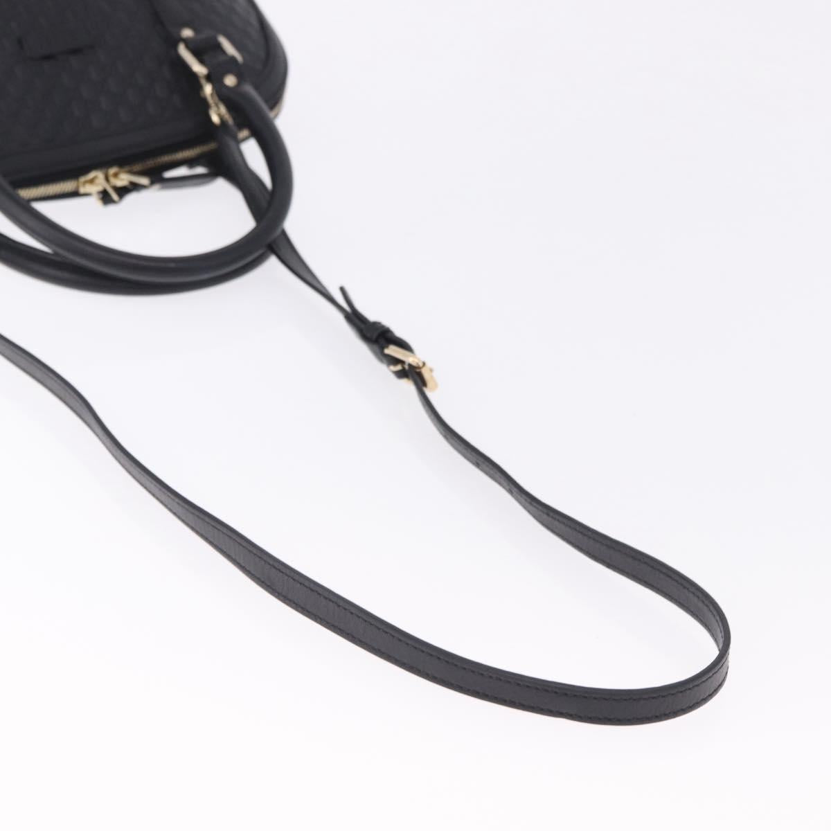 GUCCI Micro GG Canvas Guccissima Bag Leather 2way Outlet Black Auth 192880V