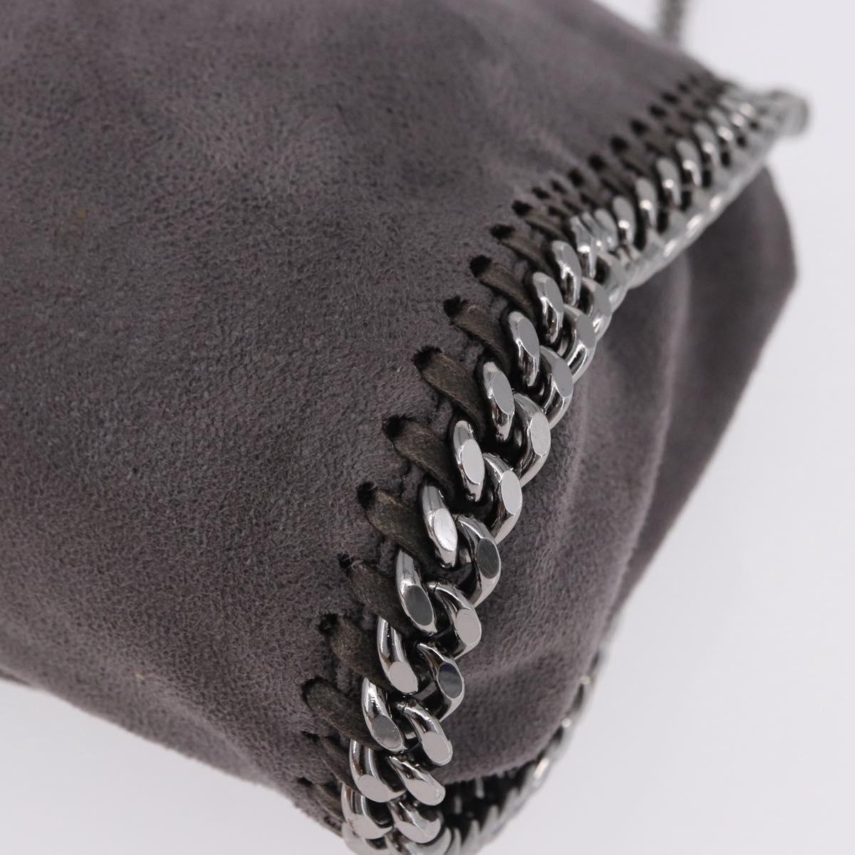 Stella MacCartney Falabella Chain Shoulder Bag Polyester 2way Gray Silver Auth 192883