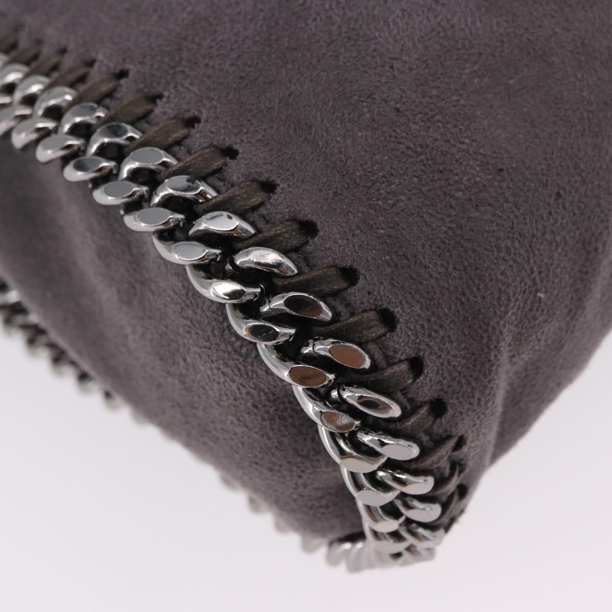 Stella MacCartney Falabella Chain Shoulder Bag Polyester 2way Gray Silver Auth 192883
