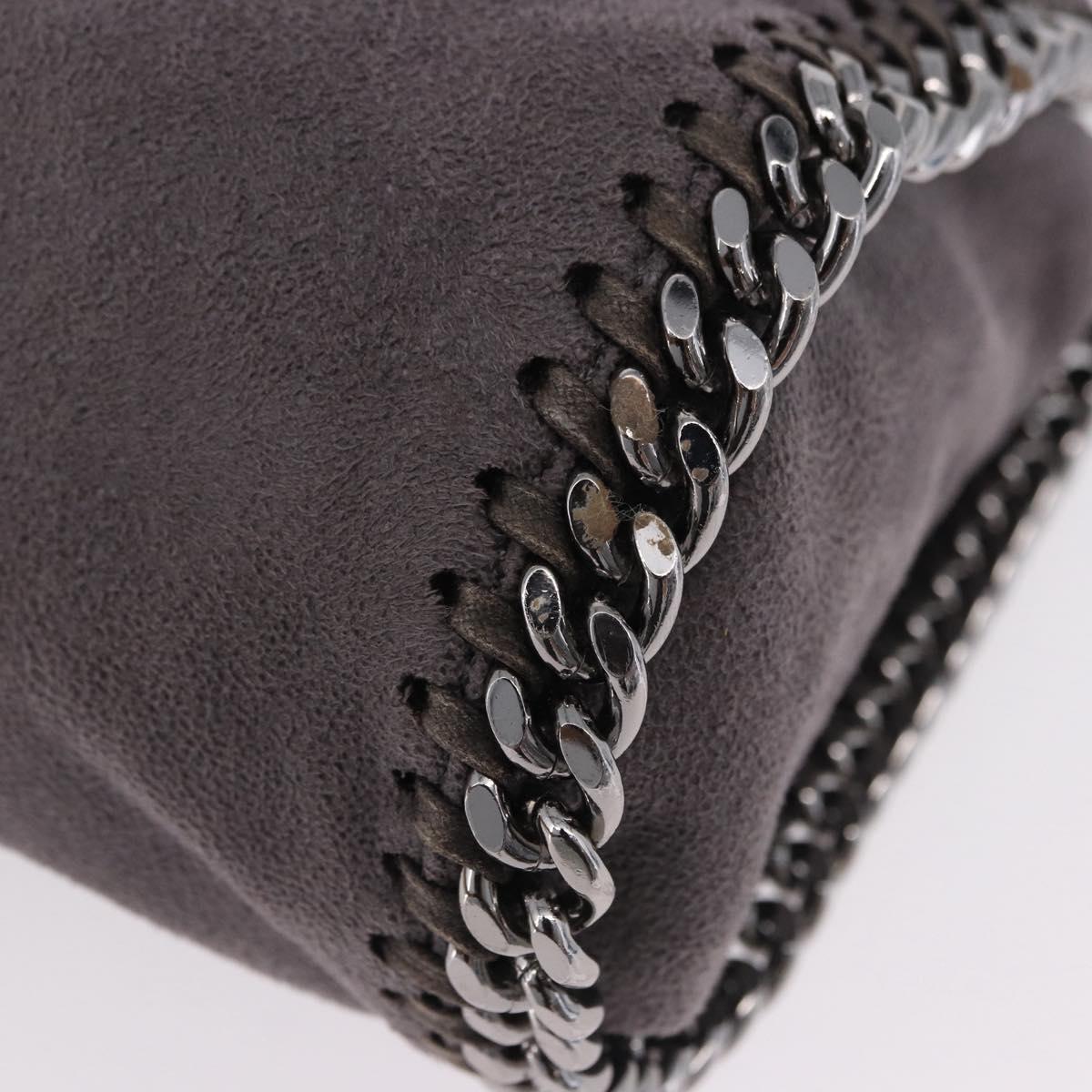 Stella MacCartney Falabella Chain Shoulder Bag Polyester 2way Gray Silver Auth 192883