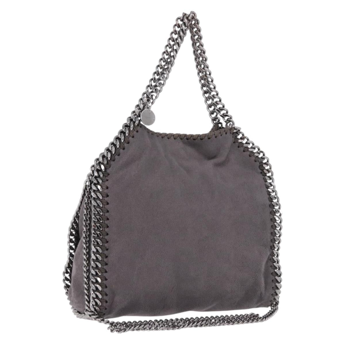 Stella MacCartney Falabella Chain Shoulder Bag Polyester 2way Gray Silver Auth 192883